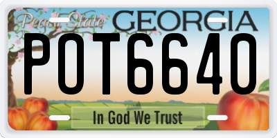 GA license plate POT6640