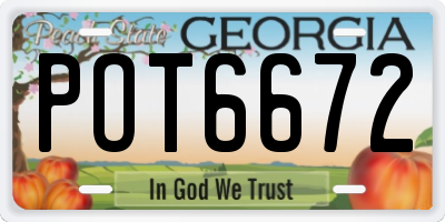 GA license plate POT6672