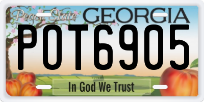 GA license plate POT6905