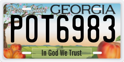 GA license plate POT6983