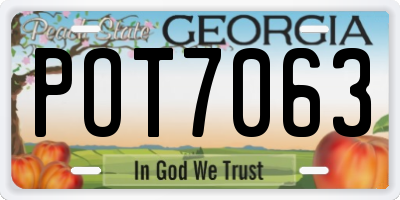 GA license plate POT7063
