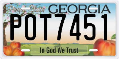 GA license plate POT7451