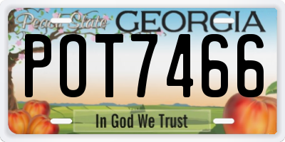 GA license plate POT7466
