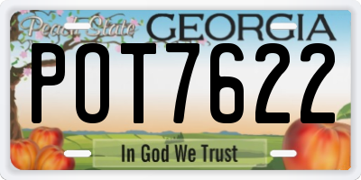 GA license plate POT7622