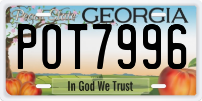 GA license plate POT7996