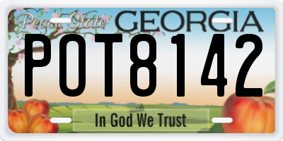 GA license plate POT8142