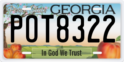 GA license plate POT8322