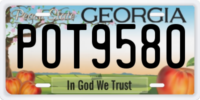 GA license plate POT9580