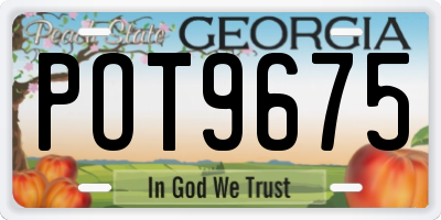 GA license plate POT9675