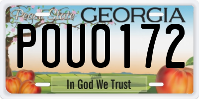 GA license plate POU0172