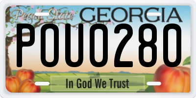 GA license plate POU0280
