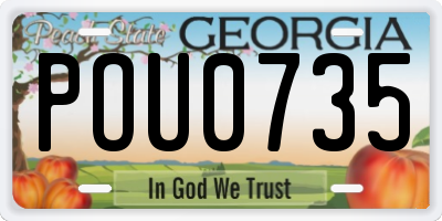 GA license plate POU0735