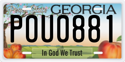 GA license plate POU0881