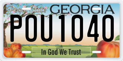 GA license plate POU1040