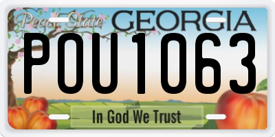 GA license plate POU1063
