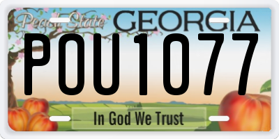 GA license plate POU1077