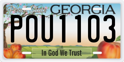 GA license plate POU1103