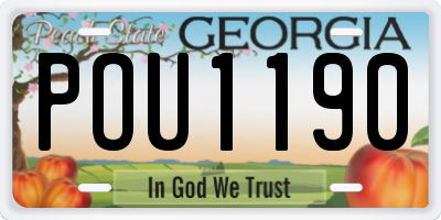 GA license plate POU1190