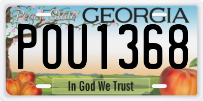 GA license plate POU1368
