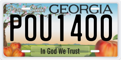 GA license plate POU1400