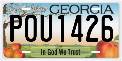 GA license plate POU1426