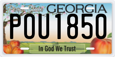 GA license plate POU1850