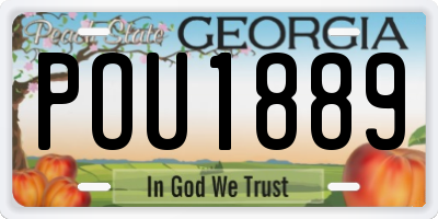 GA license plate POU1889