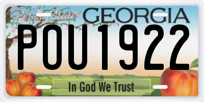 GA license plate POU1922