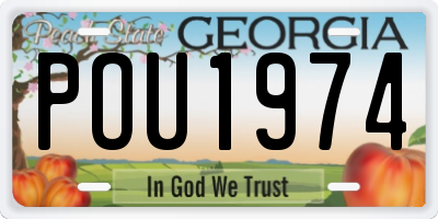GA license plate POU1974
