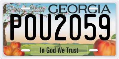 GA license plate POU2059