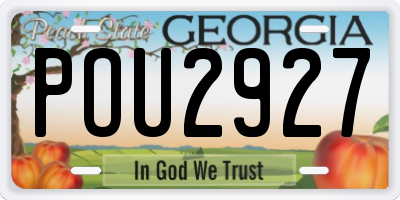 GA license plate POU2927