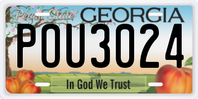 GA license plate POU3024