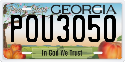 GA license plate POU3050