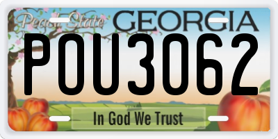 GA license plate POU3062