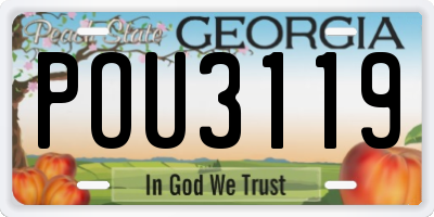 GA license plate POU3119