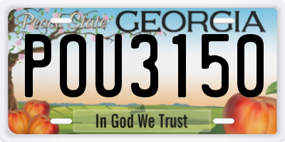 GA license plate POU3150