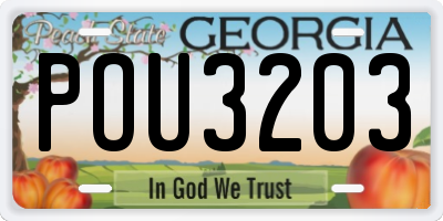 GA license plate POU3203