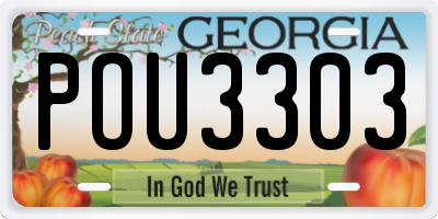 GA license plate POU3303