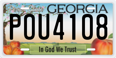 GA license plate POU4108