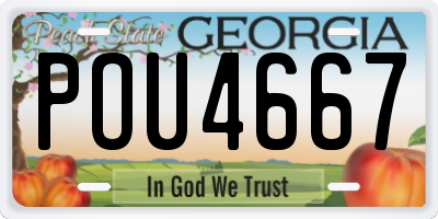 GA license plate POU4667