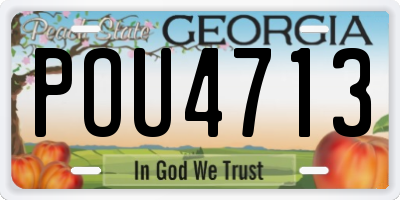 GA license plate POU4713