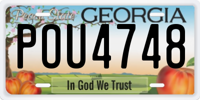 GA license plate POU4748