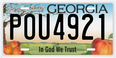GA license plate POU4921