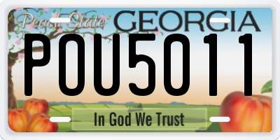GA license plate POU5011