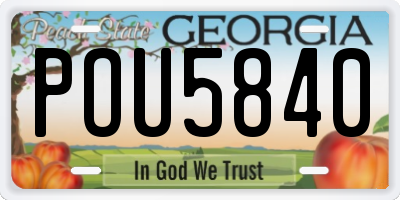 GA license plate POU5840