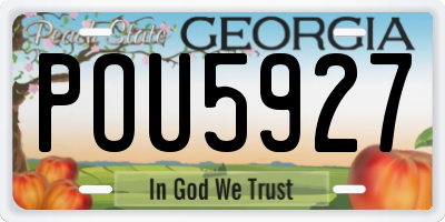 GA license plate POU5927