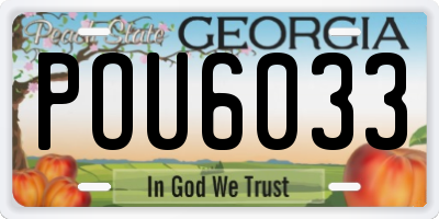 GA license plate POU6033