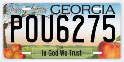 GA license plate POU6275
