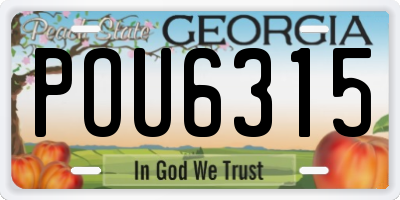 GA license plate POU6315