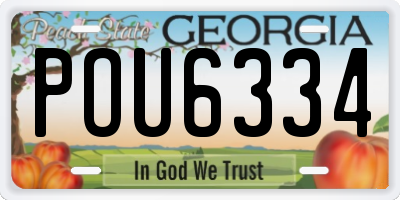 GA license plate POU6334